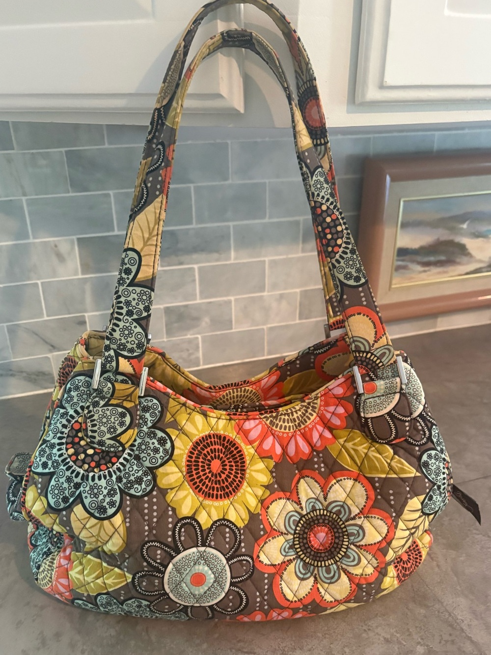 Vera Bradley Emily shoulder bag retired “Flower Shower” pattern
